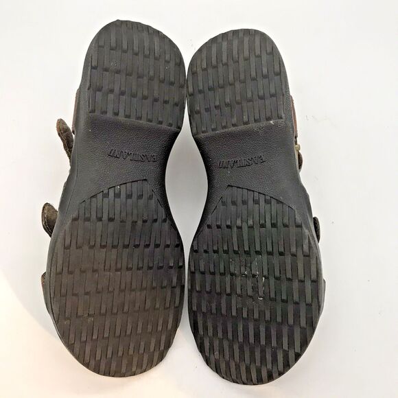 Eastland Brown Leather Ankle Strap Sandals Women's 7.5 Double Buckle Shoes - Picture 8 of 11